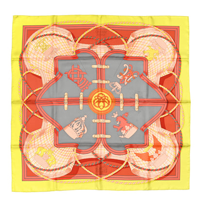 Hermes Silk Grande Tenue Scarf 90 Anis Gris Jaune 1 of 5