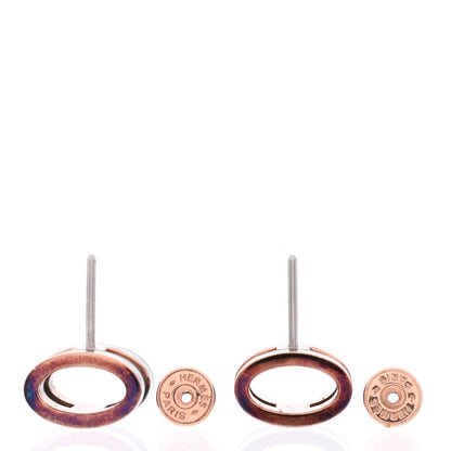 Hermes Rose Gold Lacquered Mini Pop H Earrings Black 3 of 4