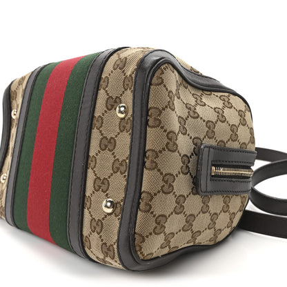 Gucci Monogram Vintage Web Small Boston Dark Brown 10 of 10