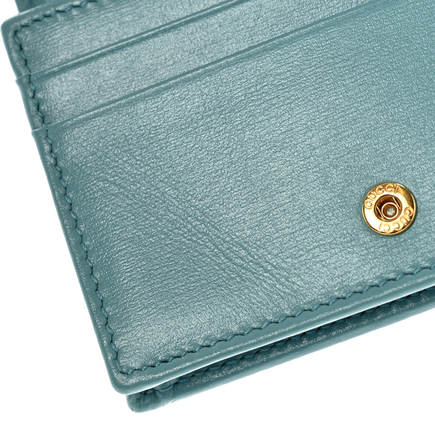 Boarded Plutone Calfskin Horsebit 1955 Card Case Wallet Dusty Azure