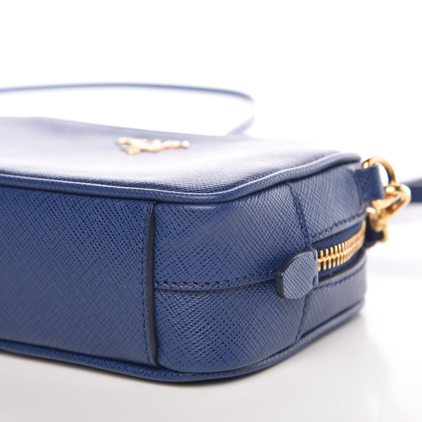 Saffiano Mini Camera Crossbody Bag Bleuette