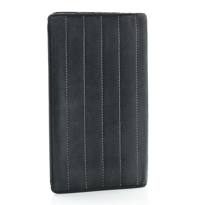 Chanel Lambskin Vertical Quilted Mademoiselle Yen Wallet Black 3 of 8