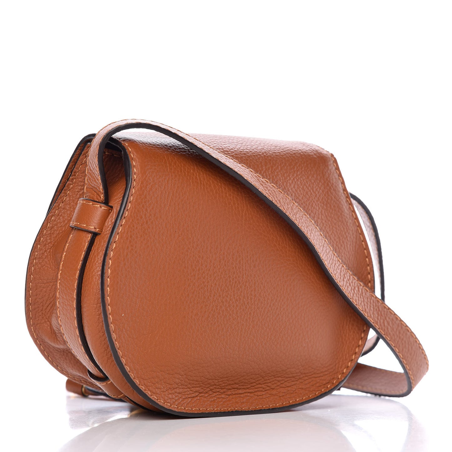 Calfskin Mini Marcie Round Crossbody Bag Tan