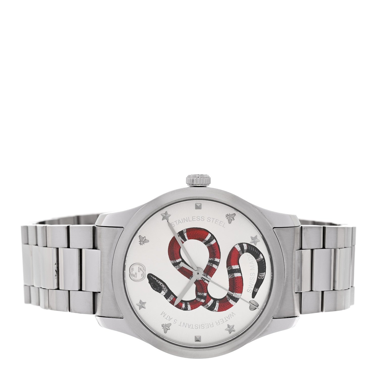Gucci Stainless Steel 38mm G-Timeless Snake Quartz Watch 2 of 5