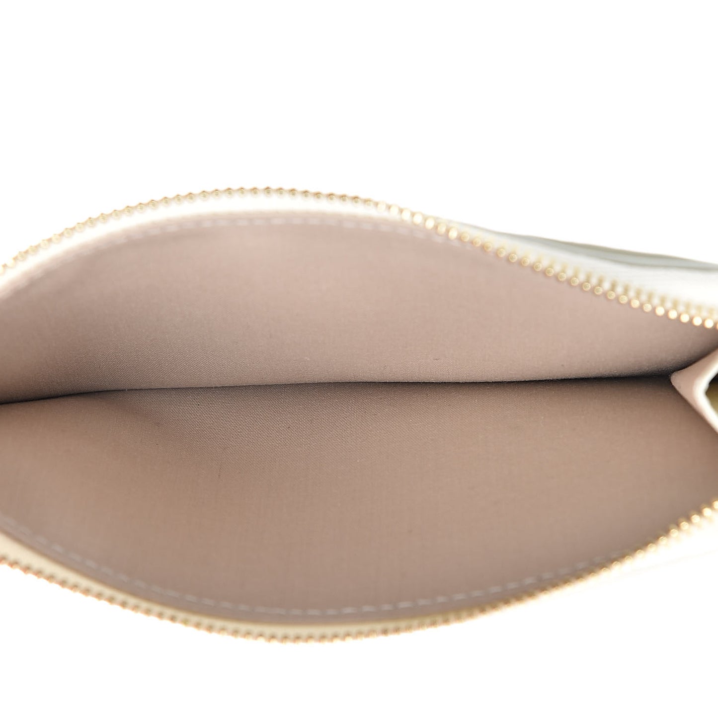 Smooth Calfskin Logo Vick Zip Card Case Natural White