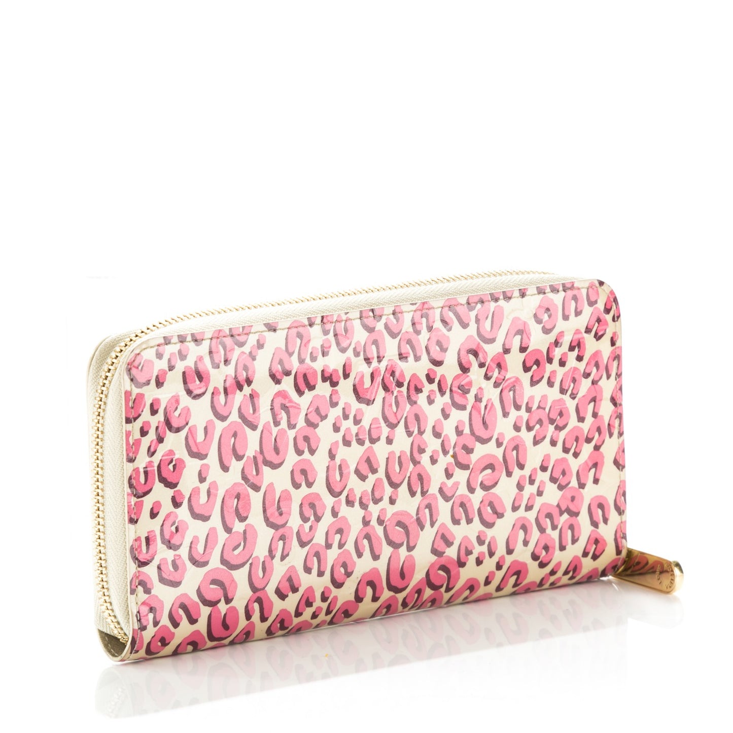 Vernis Leopard Zippy Wallet Blanc Corail