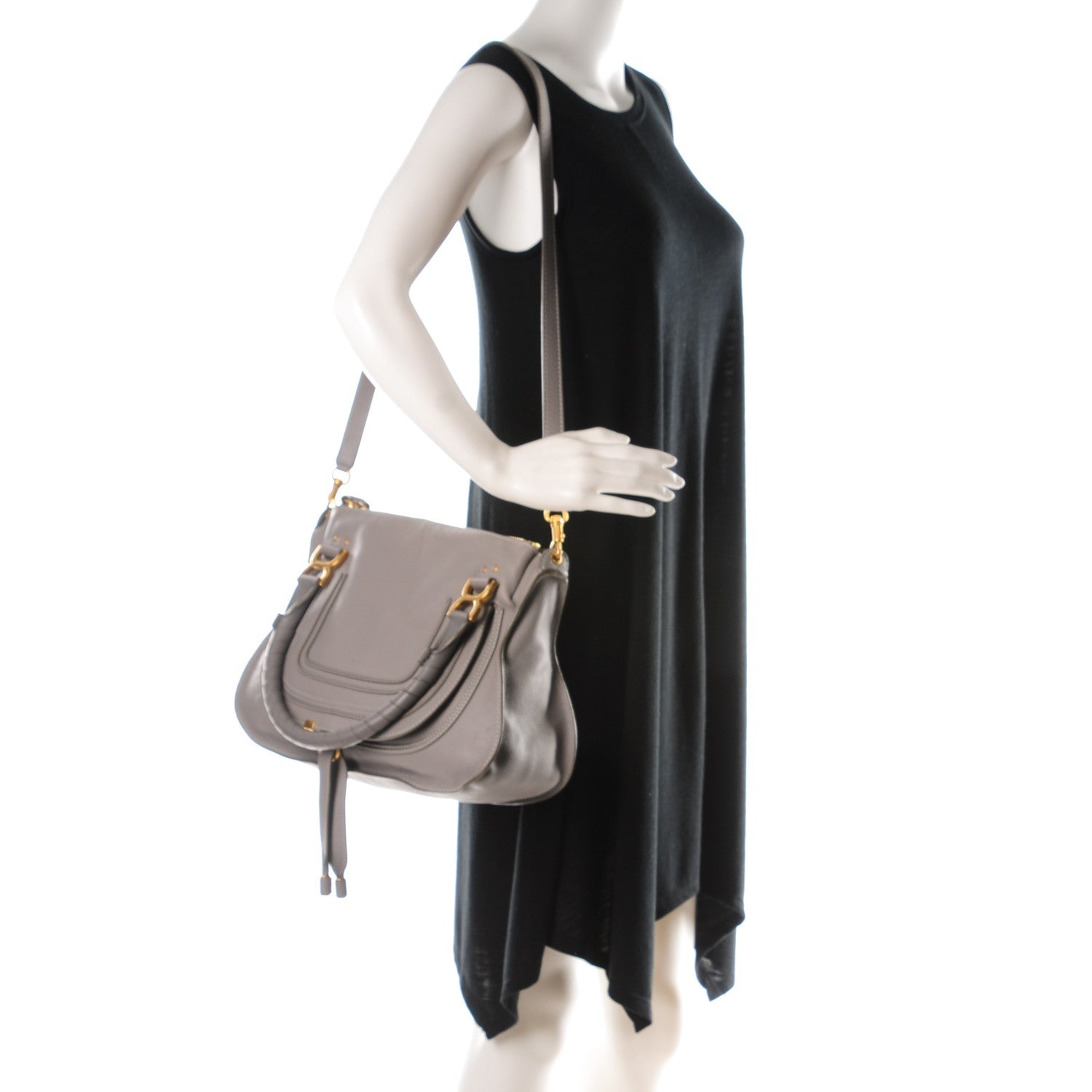 Chloe Calfskin Medium Marcie Satchel Cashmere Grey 2 of 8
