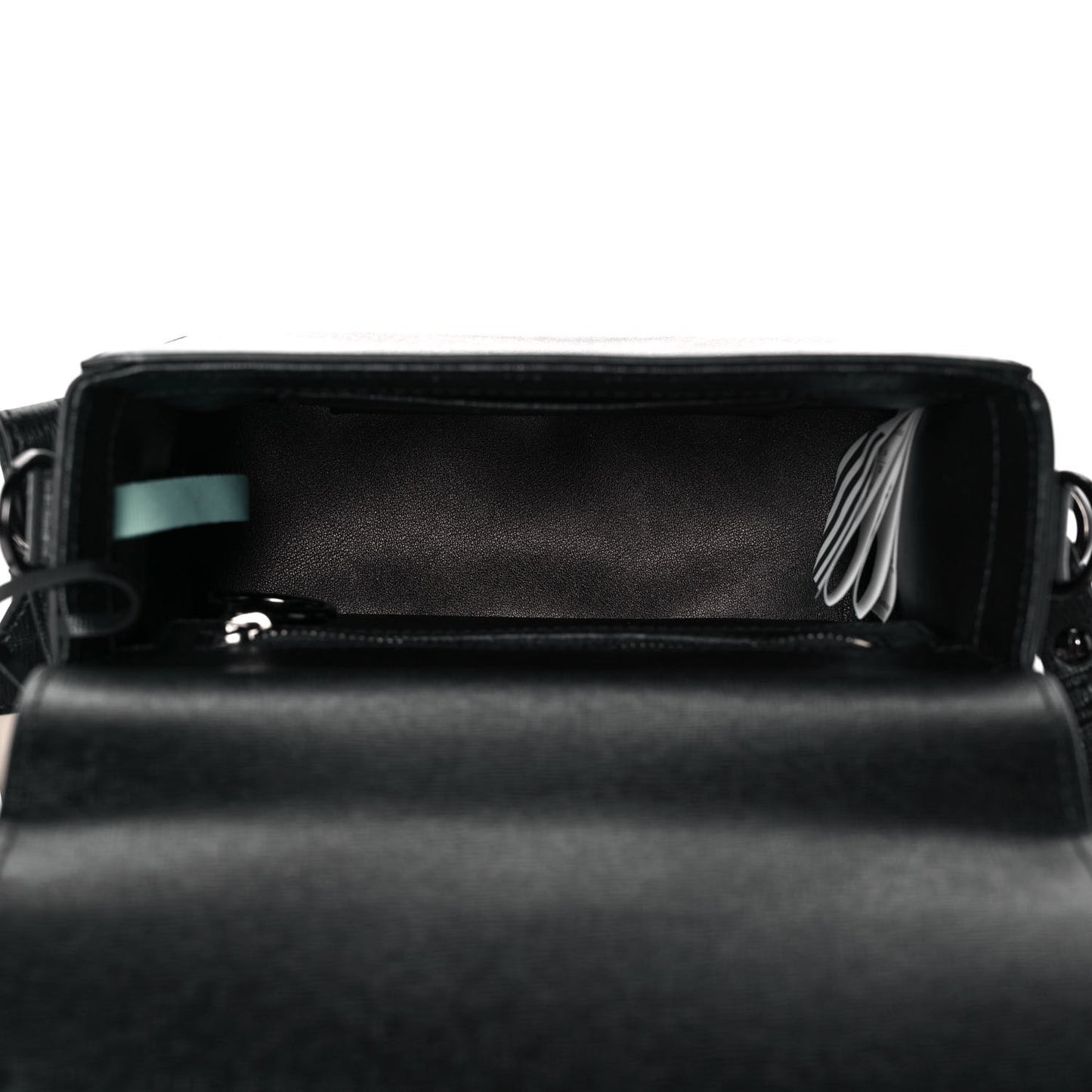 Calfskin Binder Clip Bag Black