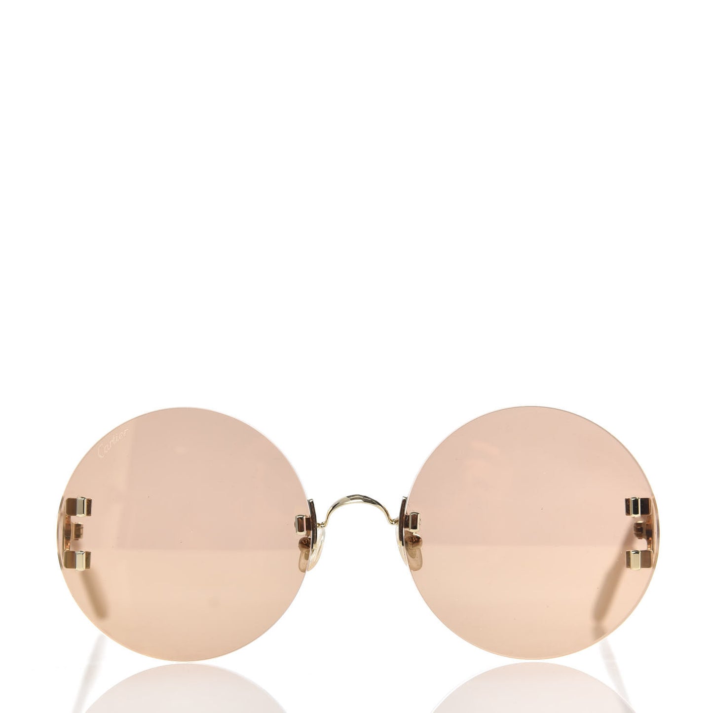 Rimless C-Decor Round Sunglasses Brown
