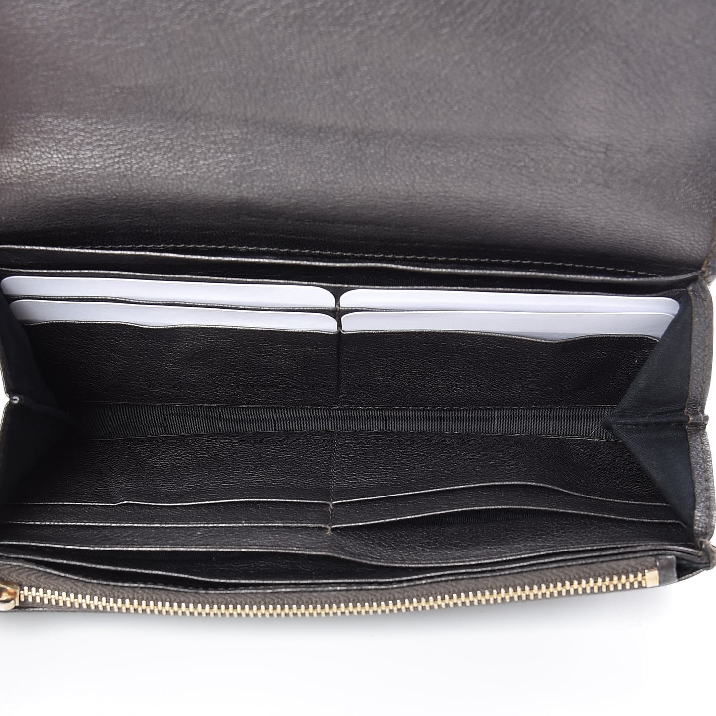 Agneau Classic Gold Hardware Money Wallet Bronze