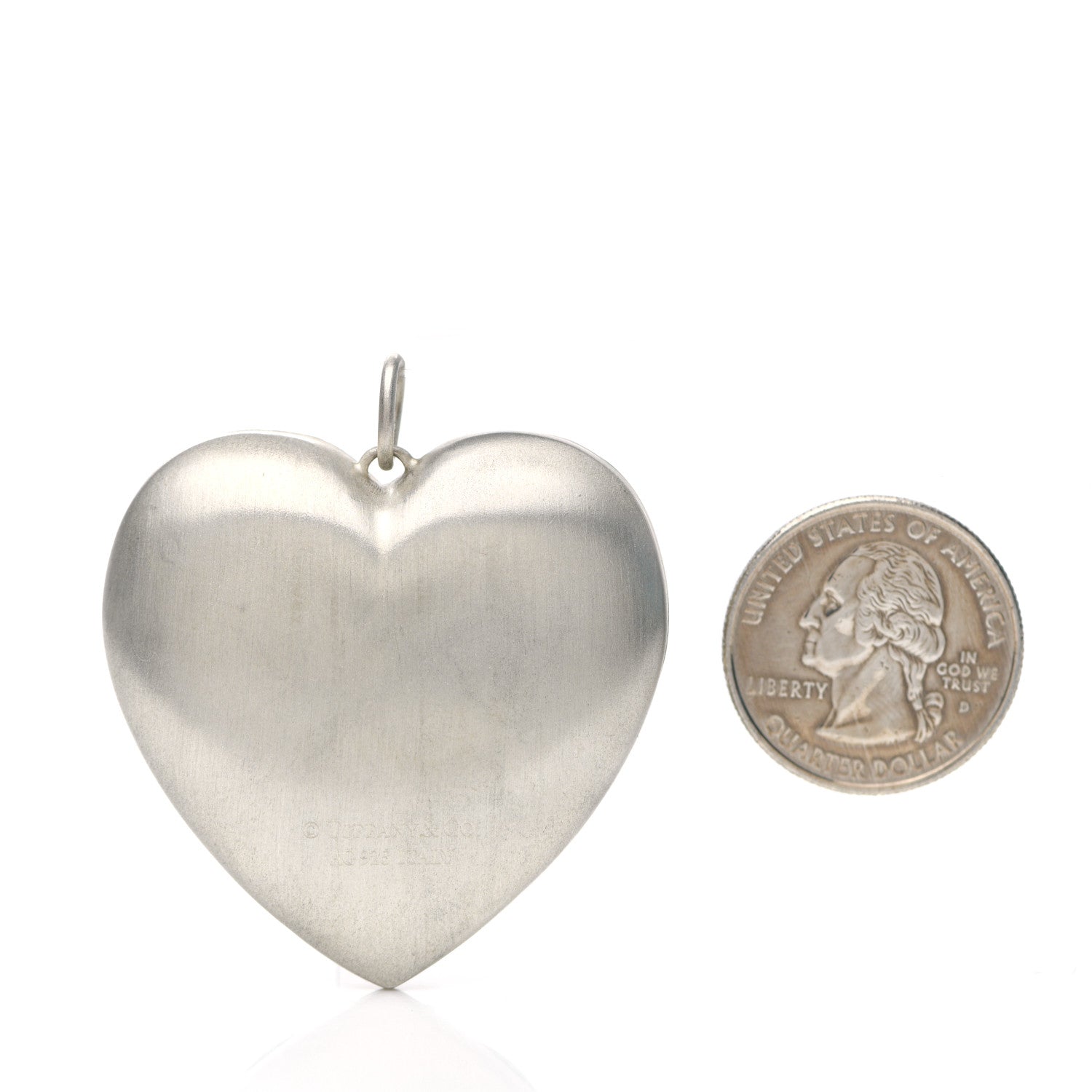 Tiffany Sterling Silver Large Ziegfeld Daisy Heart Locket Pendant 2 of 4