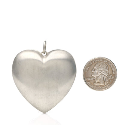 Tiffany Sterling Silver Large Ziegfeld Daisy Heart Locket Pendant 2 of 4