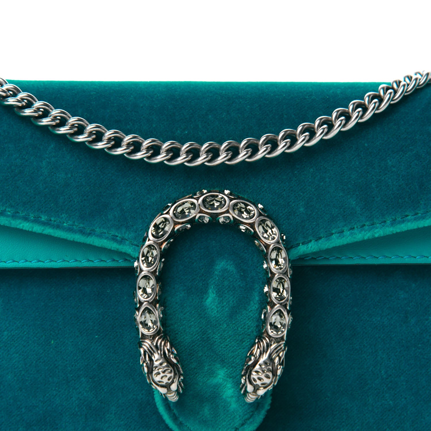 Gucci Velvet Super Mini Dionysus Shoulder Bag Pavone Cyan 9 of 9