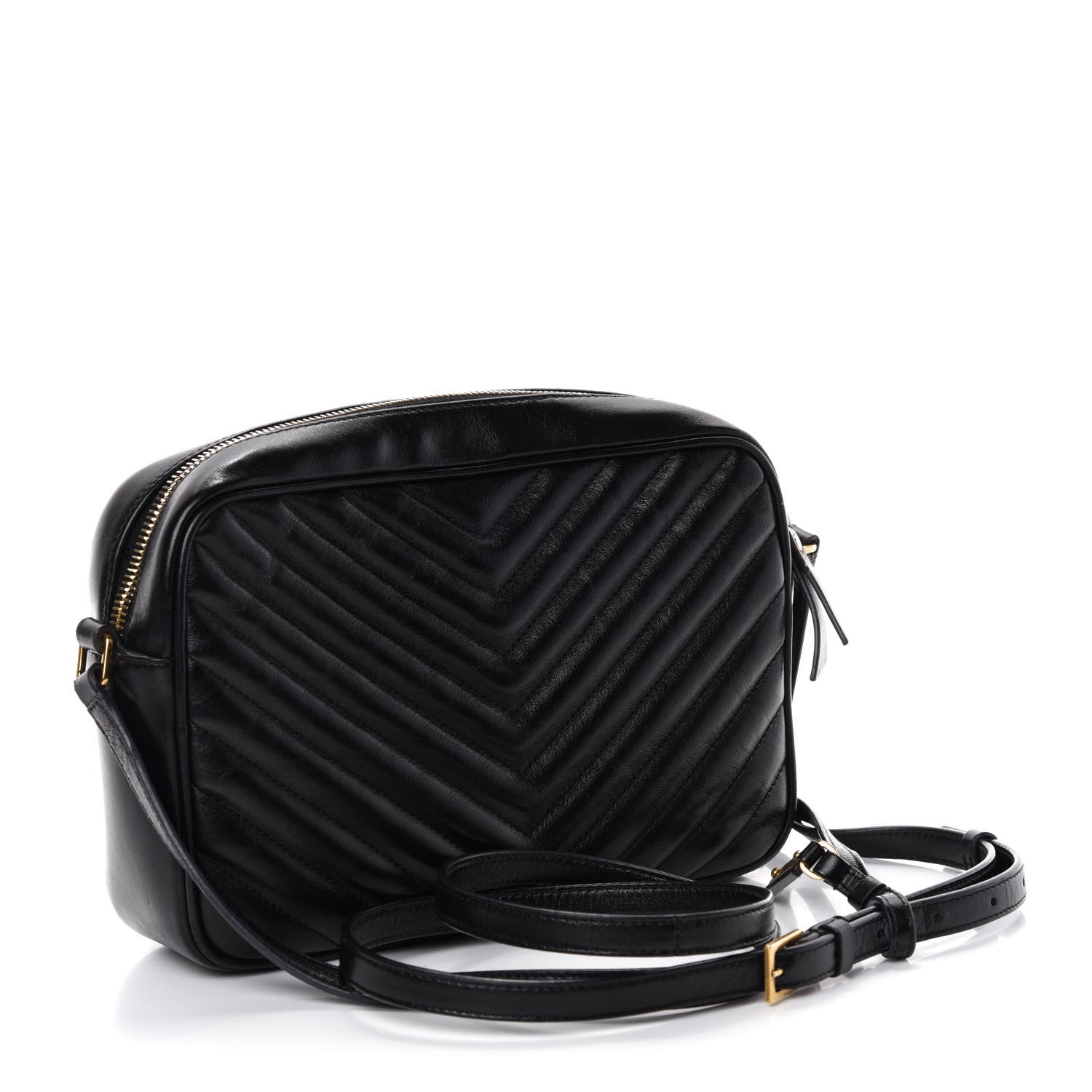 Saint Laurent Calfskin Matelasse Monogram Lou Camera Bag Black 3 of 12