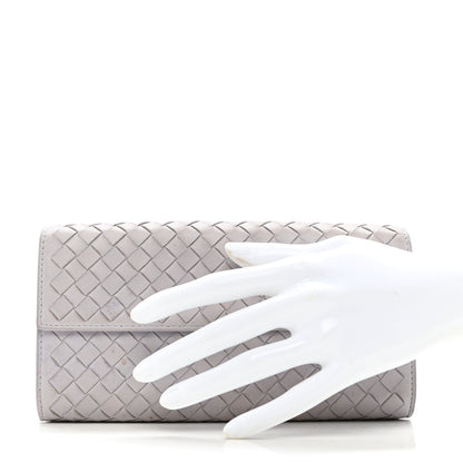 Bottega Veneta Nappa Intrecciato Continental Flap Wallet Oyster Lilac 2 of 11