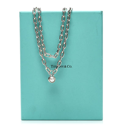Tiffany Sterling Silver Cultured Pearl HardWear Necklace 6 of 6