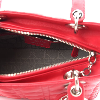 Christian Dior Lambskin Cannage Medium Lady Dior Red 4 of 8