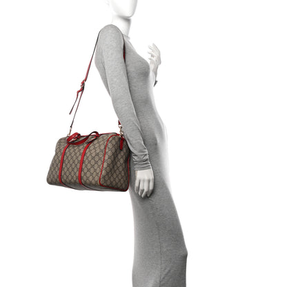 Gucci GG Supreme Monogram Calfskin Medium Nice Boston Beige Ebony Hibiscus Red 2 of 13