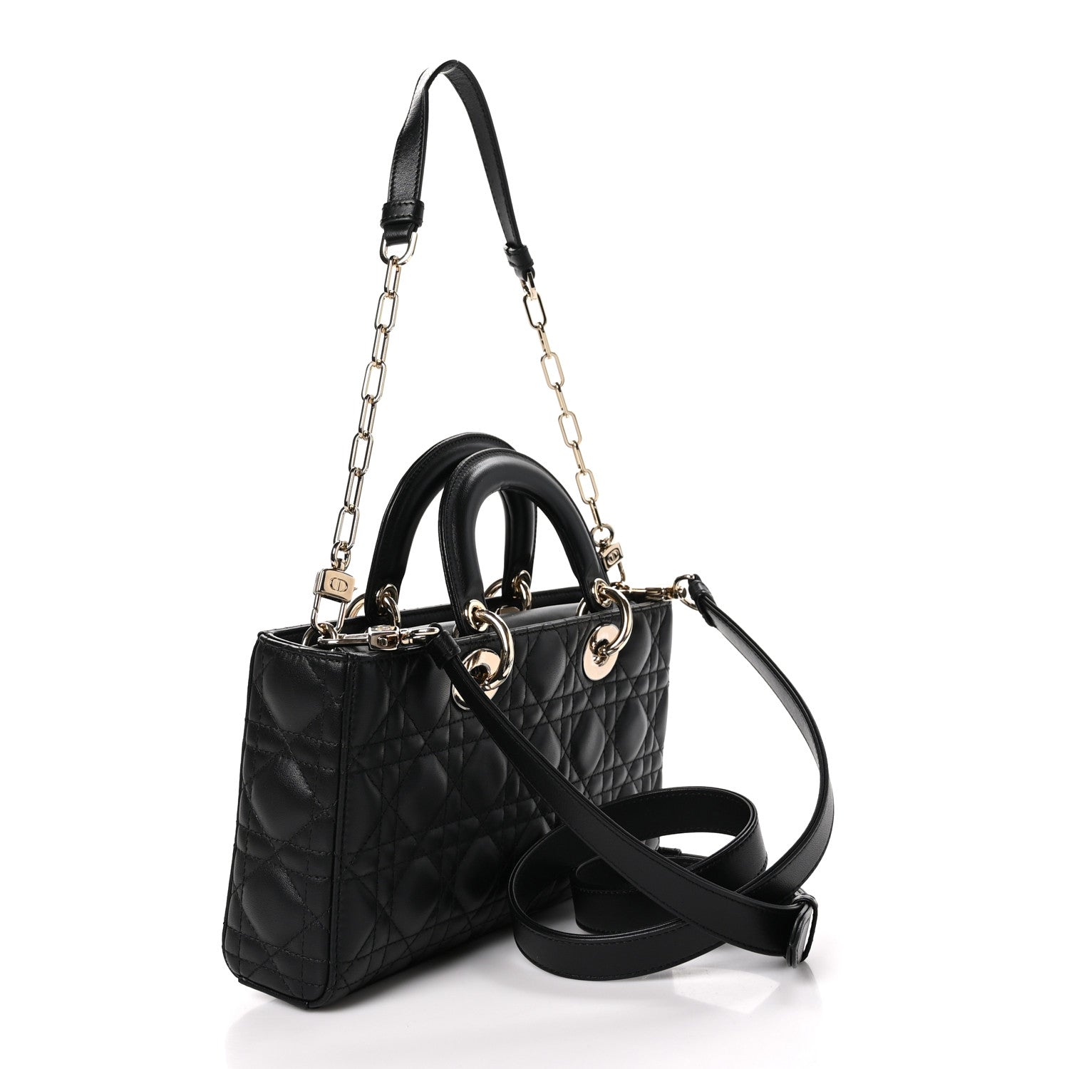 Christian Dior Lambskin Cannage Medium Lady D-Joy Black 3 of 9