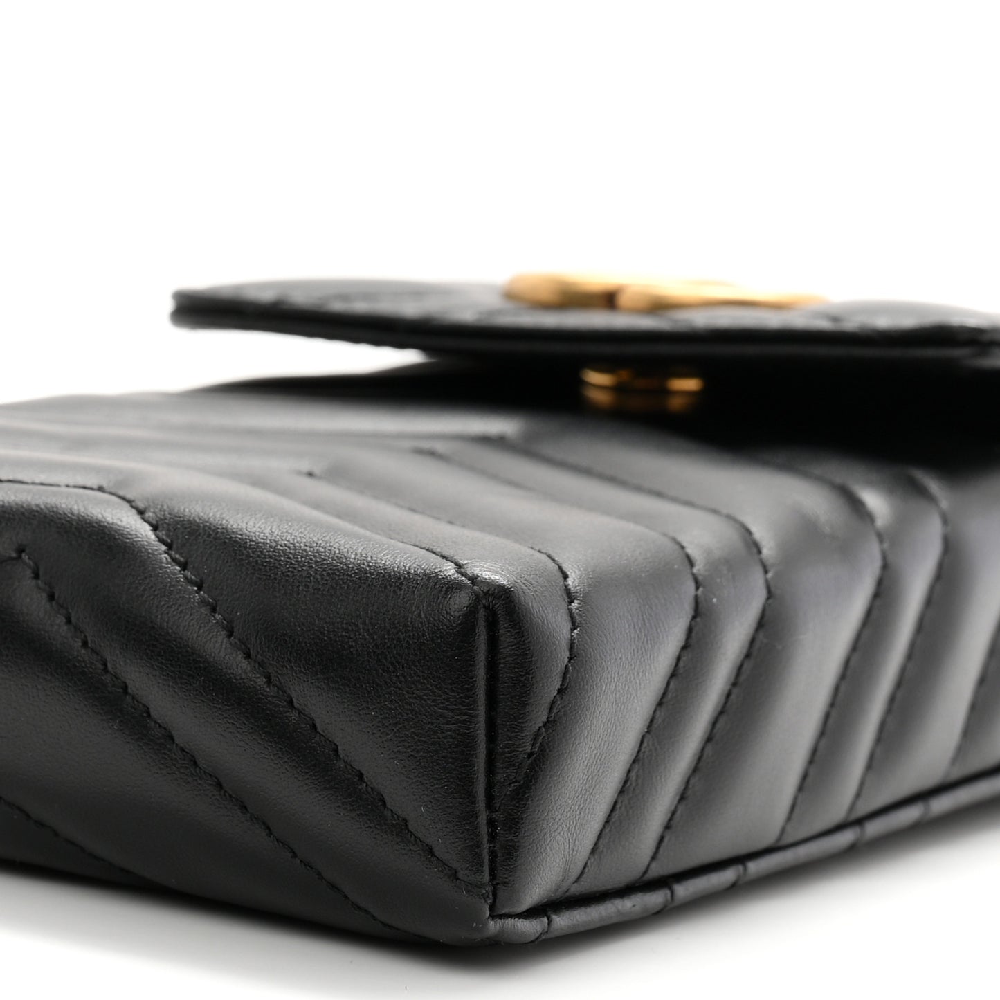 Calfskin Small GG Marmont Phone Crossbody Bag Black