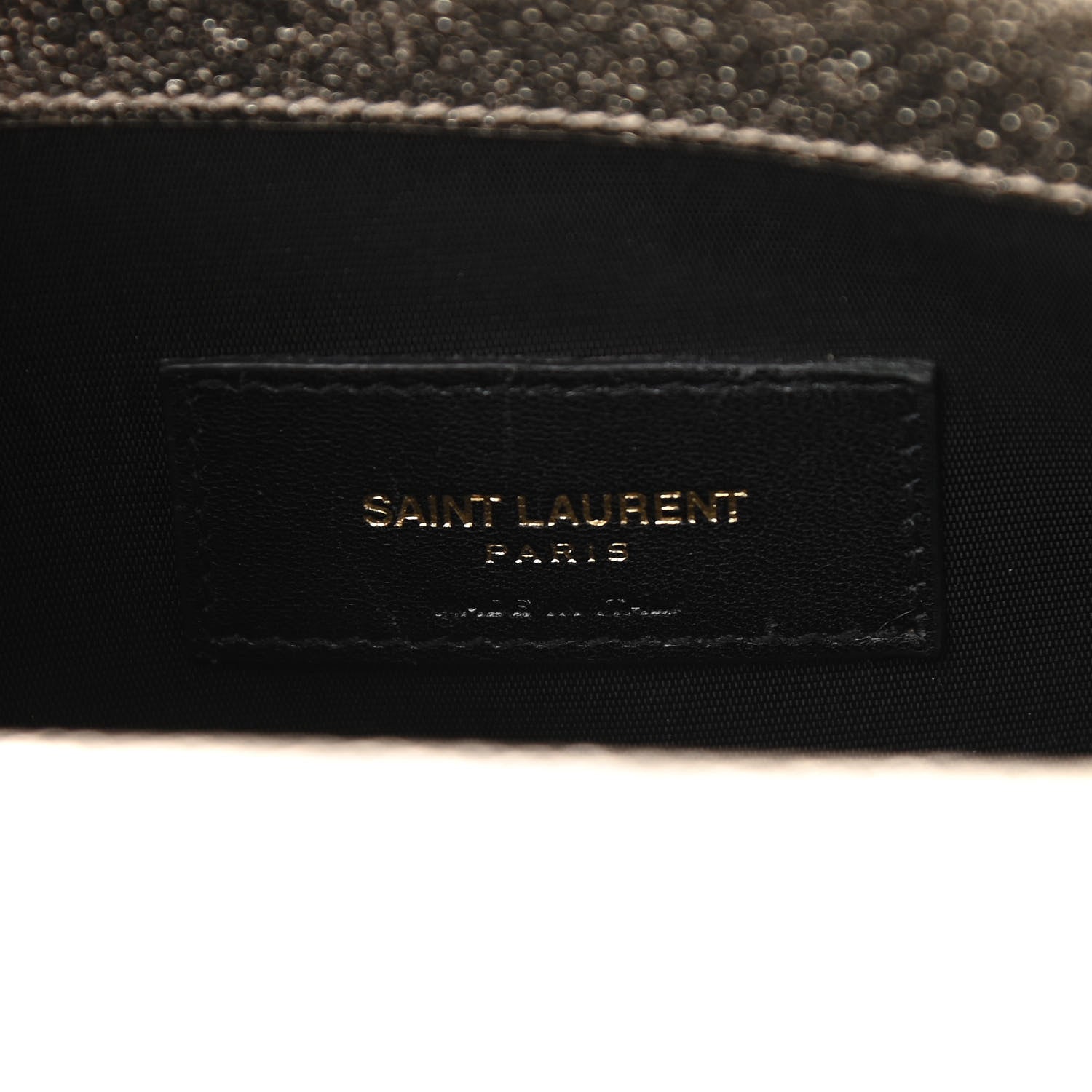Saint Laurent Grain De Poudre Matelasse Chevron Monogram Envelope Chain Wallet Gold 5 of 11