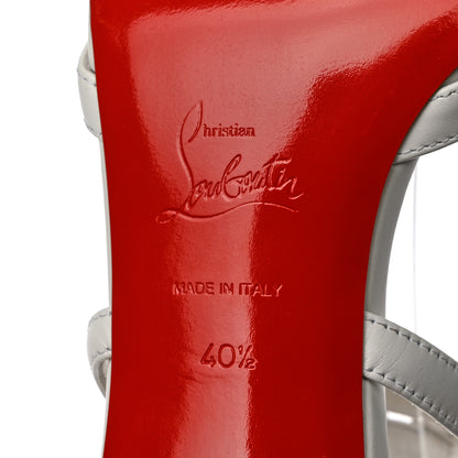 Christian Louboutin Calfskin Studded Galerietta 55 Sandals 40.5 White 6 of 9