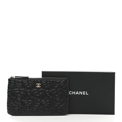 Chanel Caviar Camellia Embossed Small Pouch Black 8 of 8