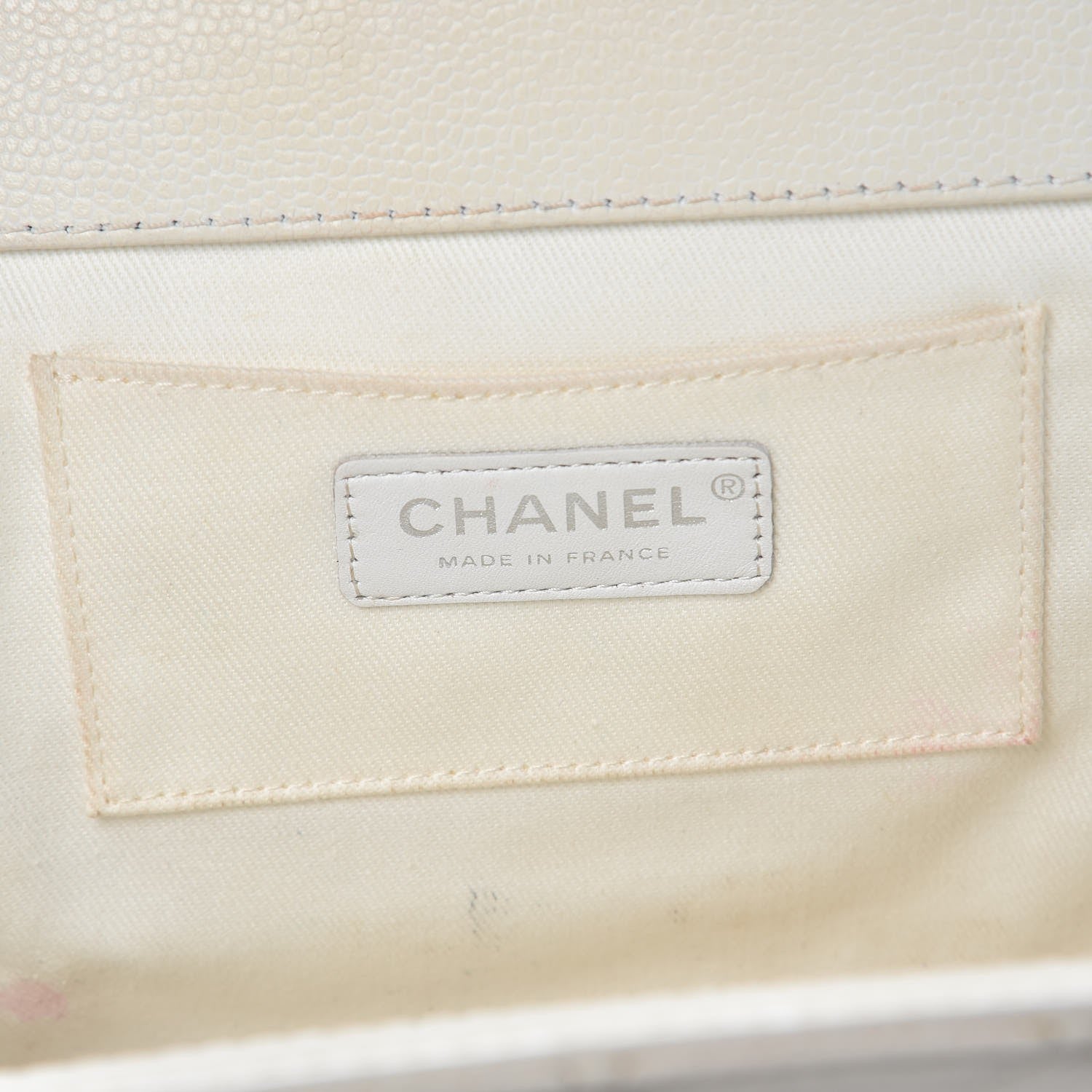 Chanel Caviar Quilted CC Large Clutch Ivory 6 of 12