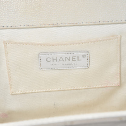 Chanel Caviar Quilted CC Large Clutch Ivory 6 of 12