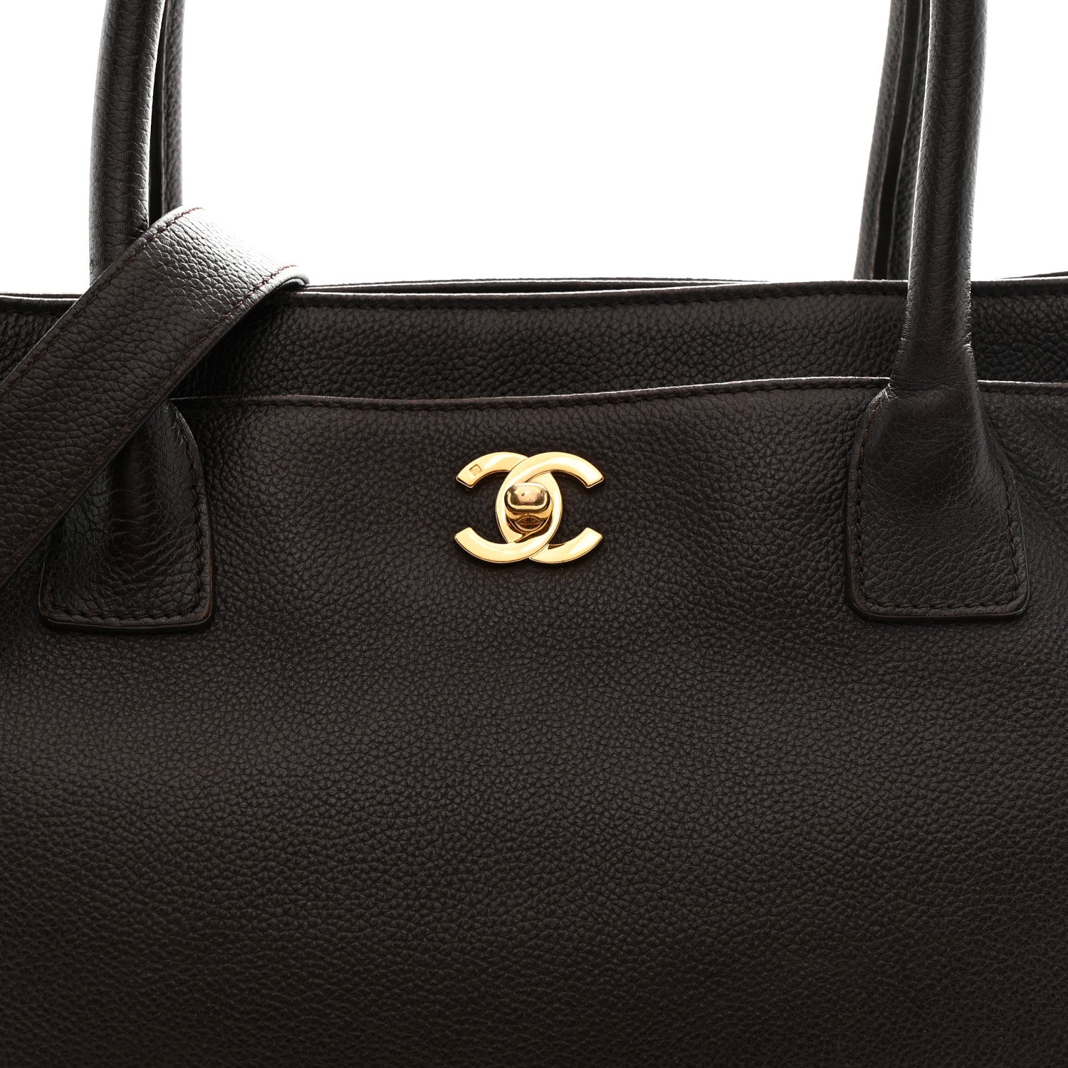 Chanel Calfskin Cerf Executive Shopper Tote Brown 10 of 13