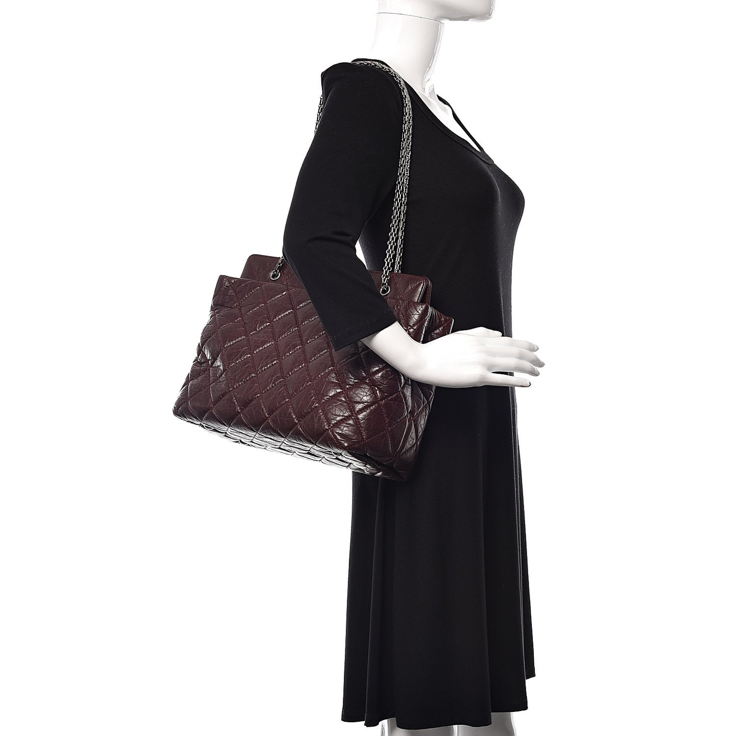 Aged Calfskin Reissue 2.55 Tote Burgundy