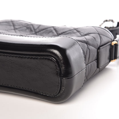 Chanel Aged Calfskin Quilted Small Gabrielle Hobo Black 5 of 9