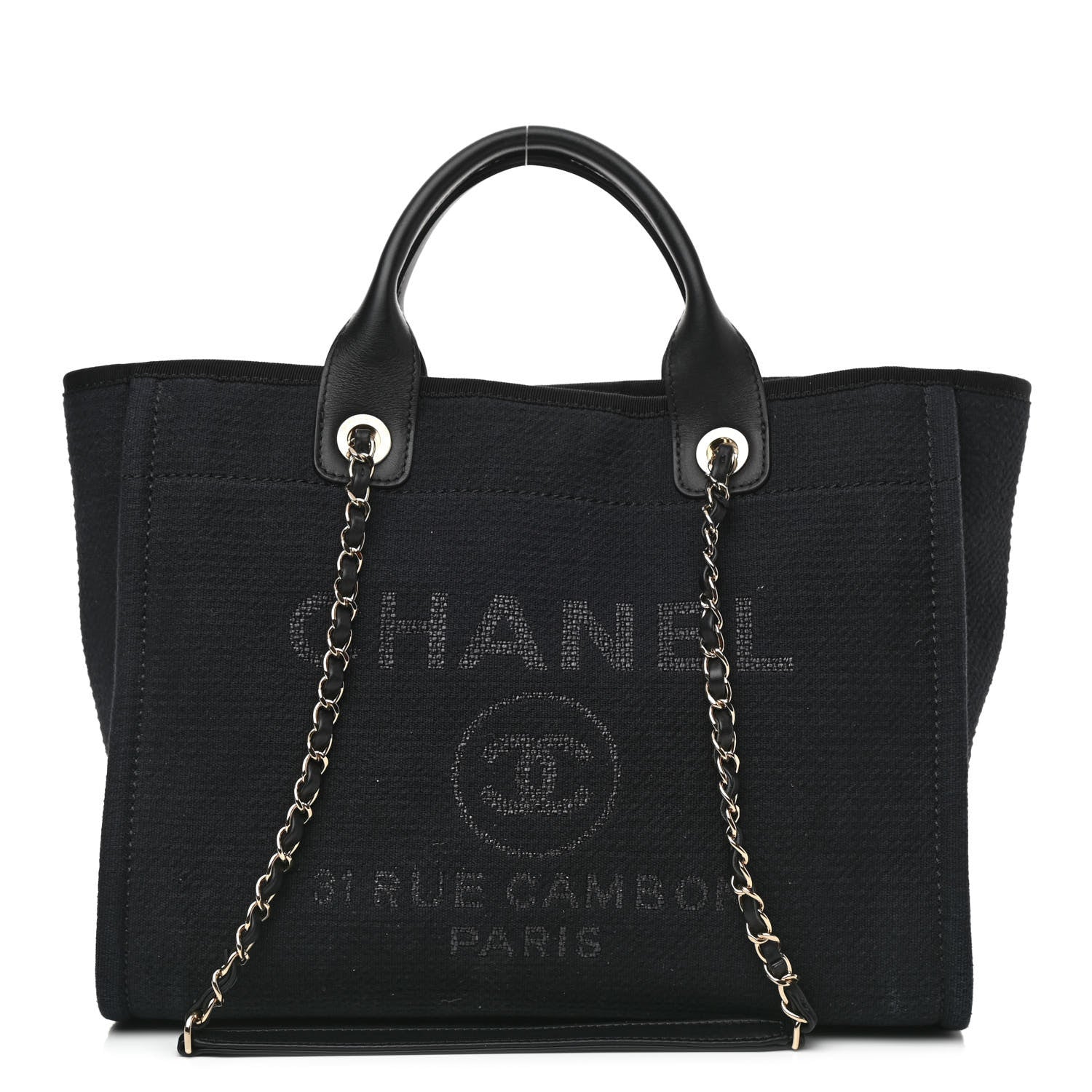 Chanel Mixed Fibers Small Deauville Tote Black 3 of 11