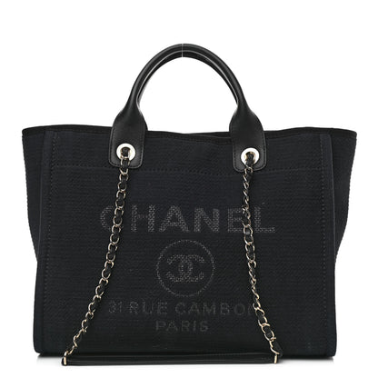 Chanel Mixed Fibers Small Deauville Tote Black 3 of 11