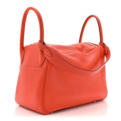 Hermes Taurillon Clemence Lindy 30 Rouge Pivoine 3 of 11