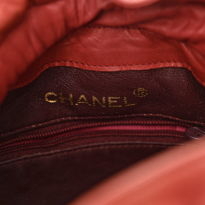 Chanel Lambskin Quilted Mini Drawstring Bucket Bag Red 7 of 15