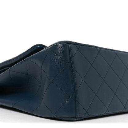 Chanel Lambskin Quilted Maxi Double Flap Blue 9 of 10