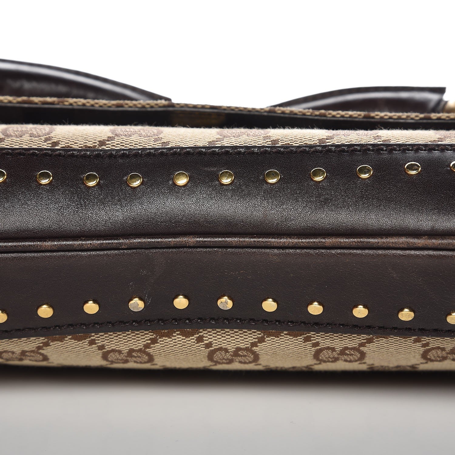 Gucci Monogram Studded Large Horsebit Clutch Dark Brown 11 of 15