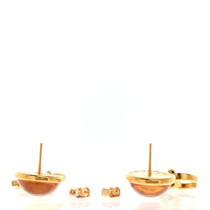 Chanel Metal Round CC Medallion Drop Earrings Gold 4 of 4