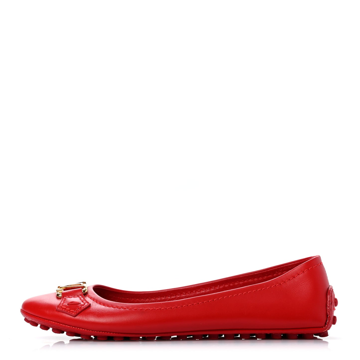 Calfskin Oxford Ballerina Flats 36 Red
