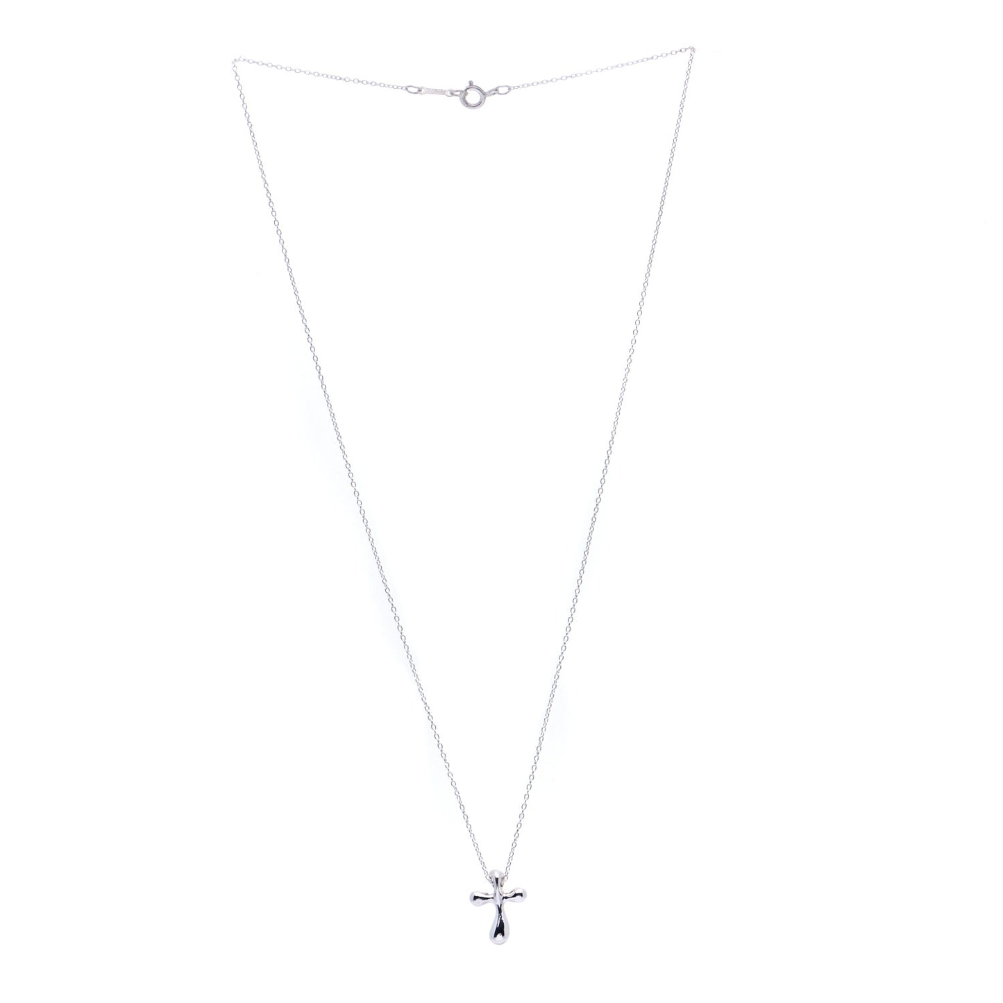 Sterling Silver 16mm Elsa Peretti Cross Pendant Necklace