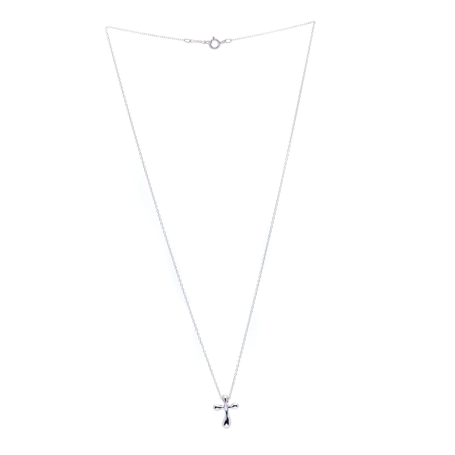 Tiffany Sterling Silver 16mm Elsa Peretti Cross Pendant Necklace 3 of 7