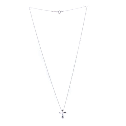 Tiffany Sterling Silver 16mm Elsa Peretti Cross Pendant Necklace 3 of 7