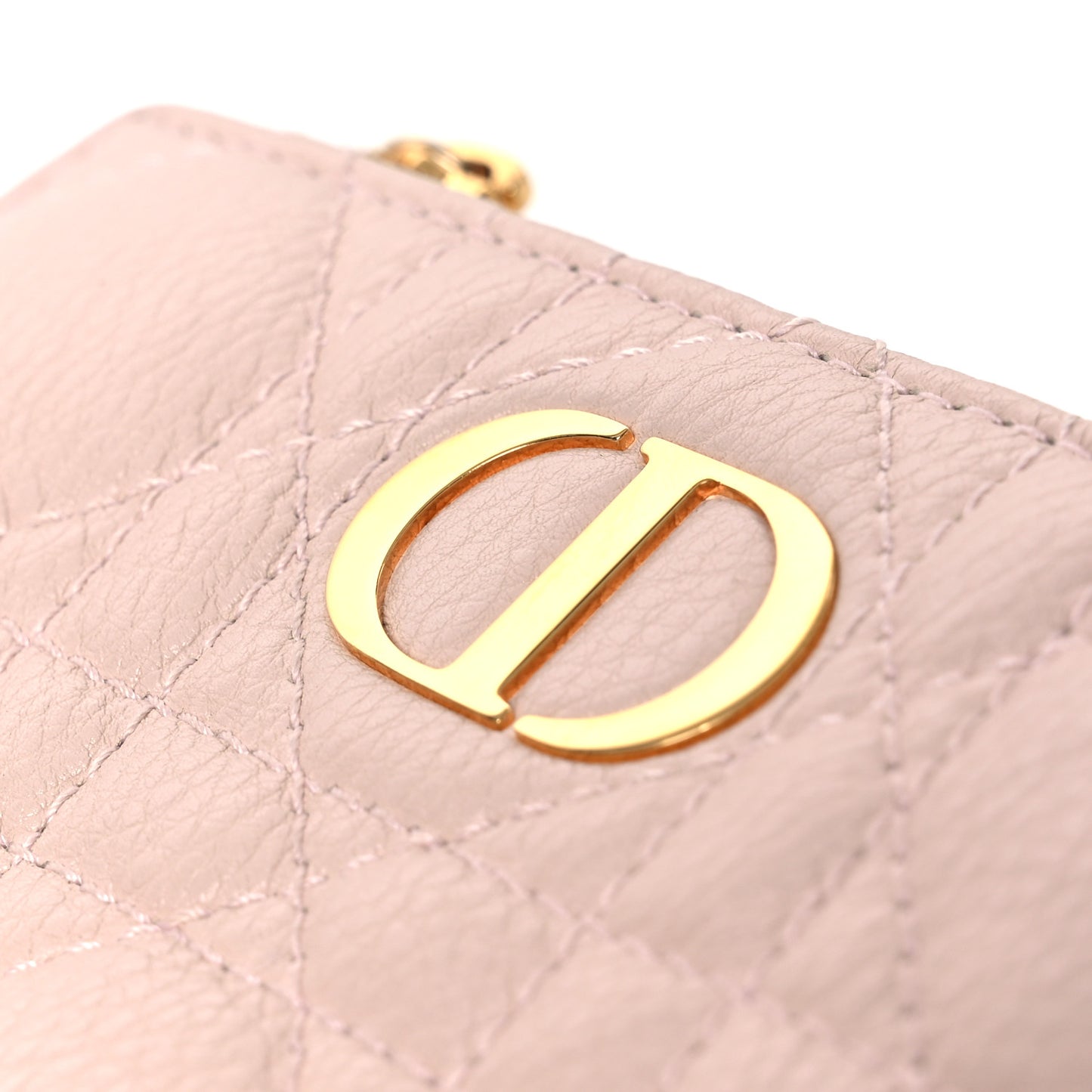 Grained Calfskin Supple Cannage Caro Dahlia Wallet Powder Pink