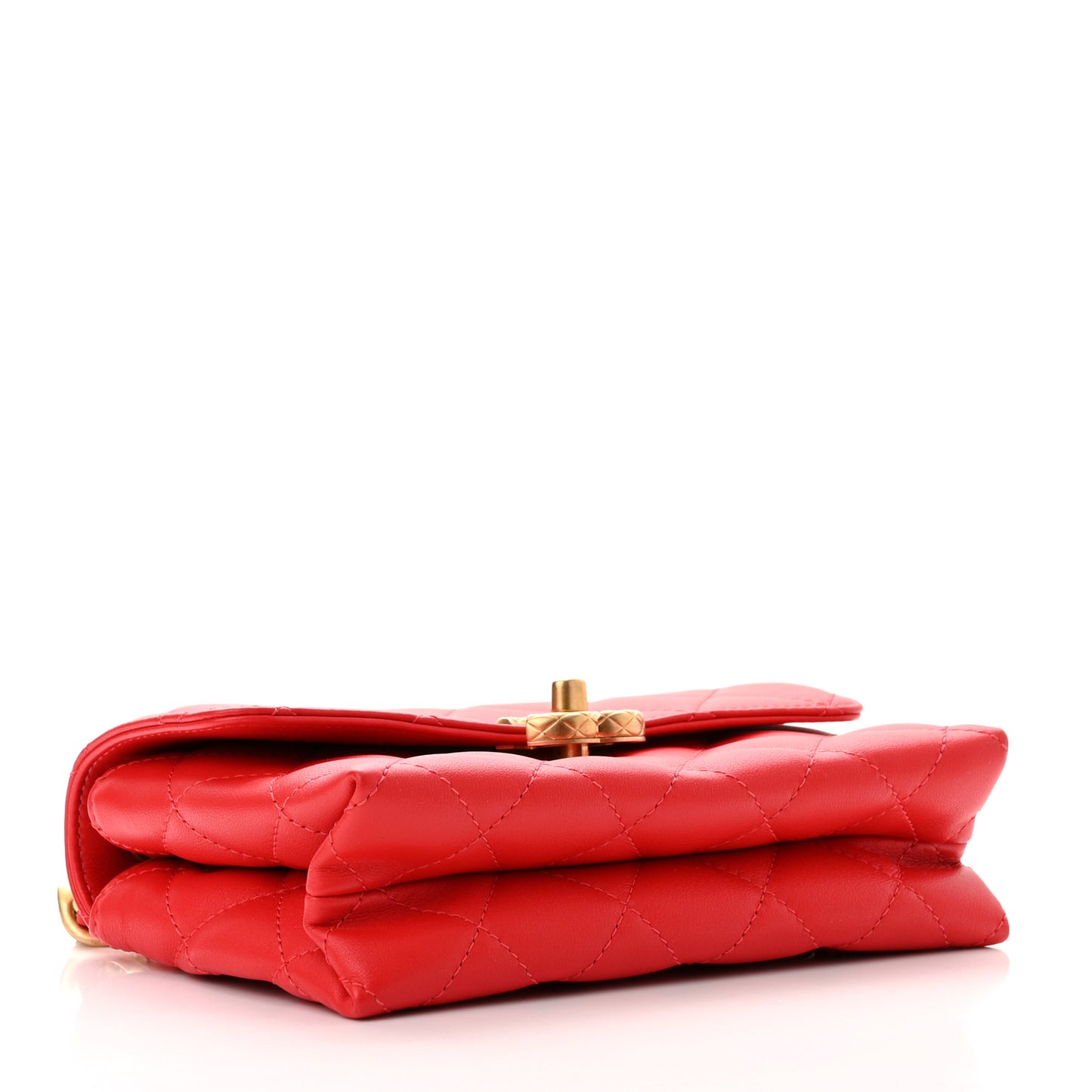 Calfskin Quilted Mini Flap Bag Red