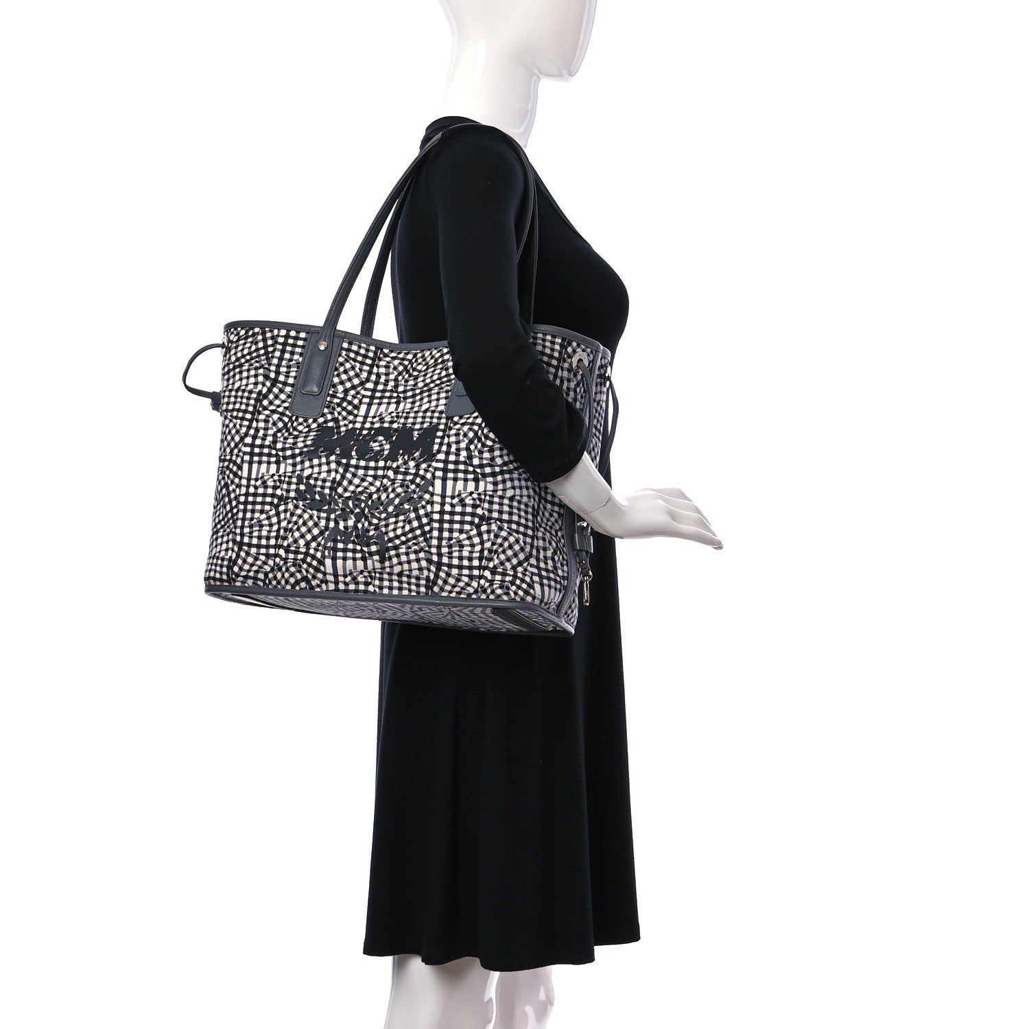 MCM Visetos Large Liz Reversible Shopper Tote Grey 2 of 19
