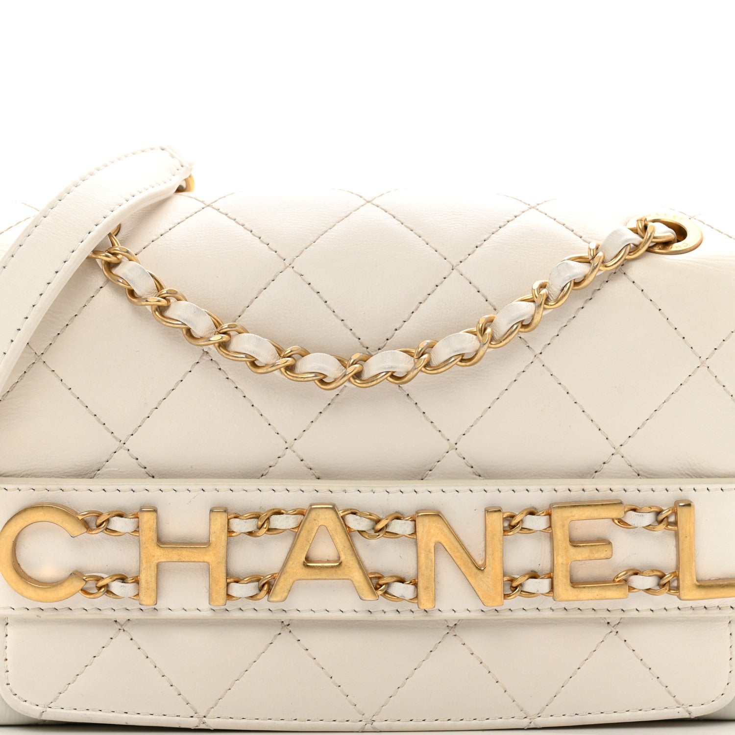 Chanel Calfskin Quilted Small Enchained Flap White 5 of 10