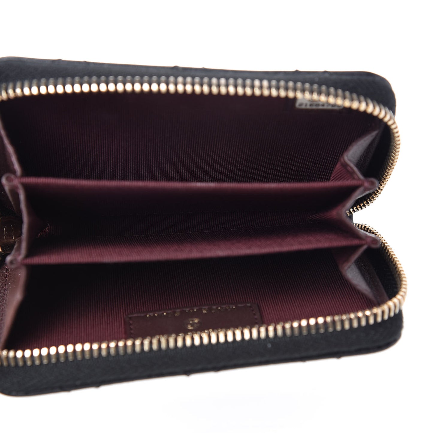 Lambskin Quilted Zip Coin Purse Black