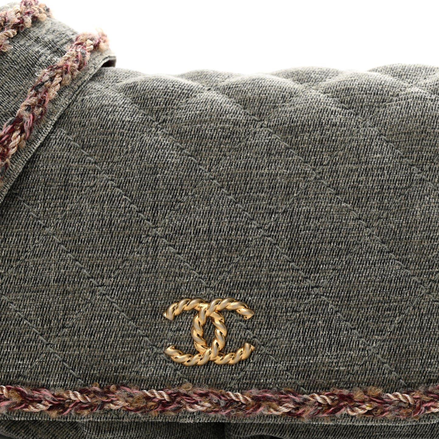 Wool Velvet Quilted Parisian Stroll Messenger Grey