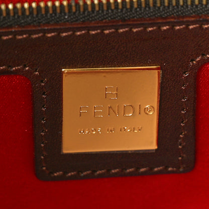 Fendi Zucca Pony Hair Embroidered Baguette Tobacco 6 of 10